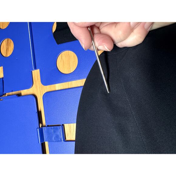 MaxMara Longline Coat Navy Blue Wool Blazer Classic Career Minimalist Size 12 - Picture 13 of 16